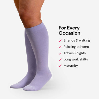 Bamboo Wide Compression Socks (Pastels)